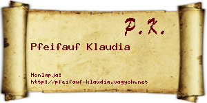 Pfeifauf Klaudia névjegykártya